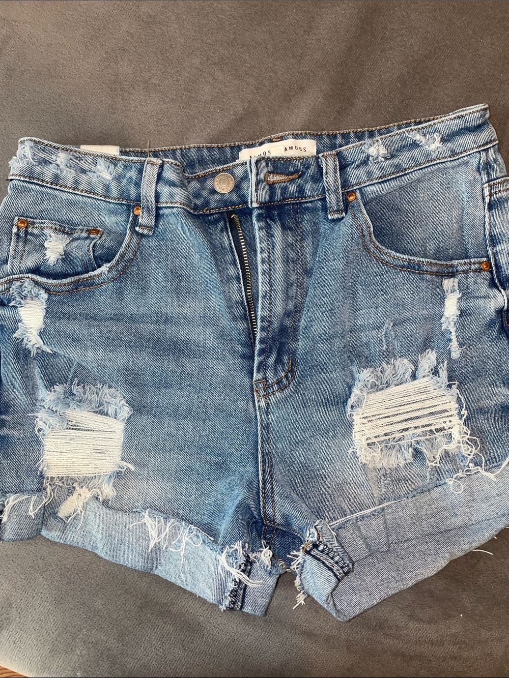 Almost Famous Light Blue Distressed Denim Shorts